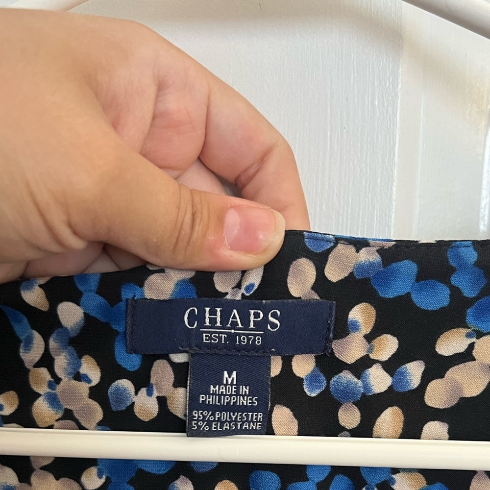 Chaps blue yellow polka dot dress - Picture 2 of 3